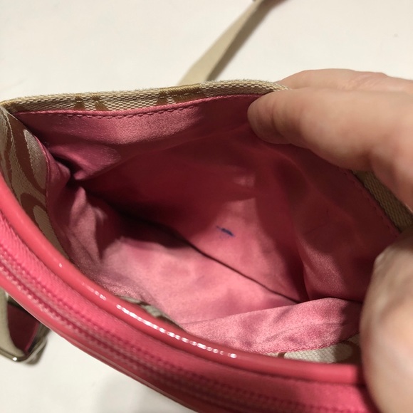 Coach Pink & Tan Crossbody Purse - Picture 11 of 12
